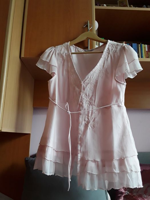 Bluza roz nude mărimea M din voal, marca Mark & Spencer