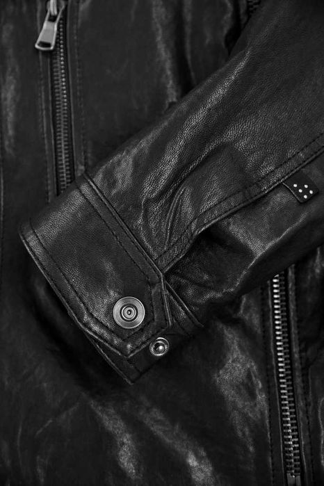 Мъжко кожено яке от естествена кожа в черен цвят