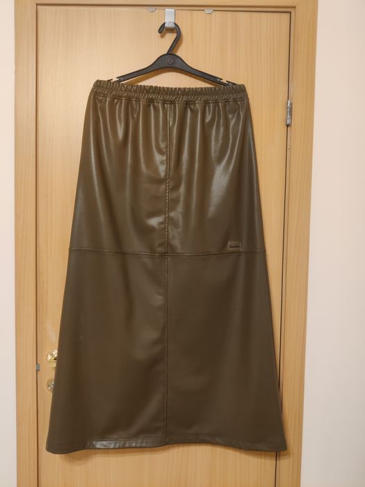 Макси юбка экокожа, L
