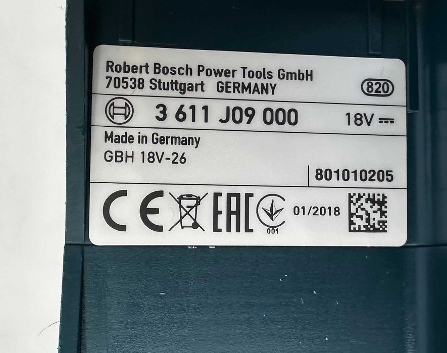 BOSCH GBH 18V-26 - Безчетков перфоратор 18V 2.6J перфектен!