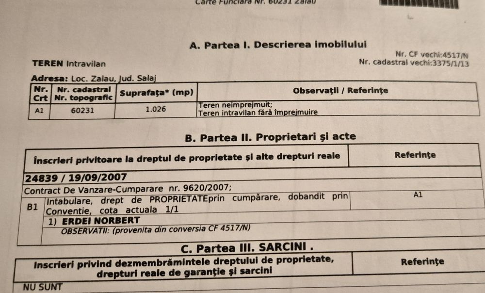 Vând teren intravilan livadă Mesés 10 ari