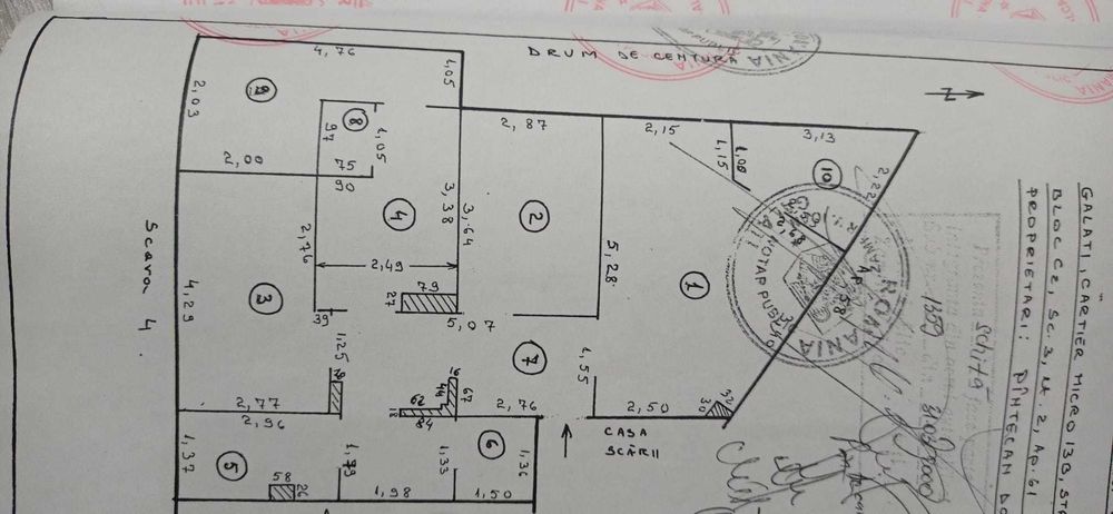 Vând apartament3camere micro 13 b
