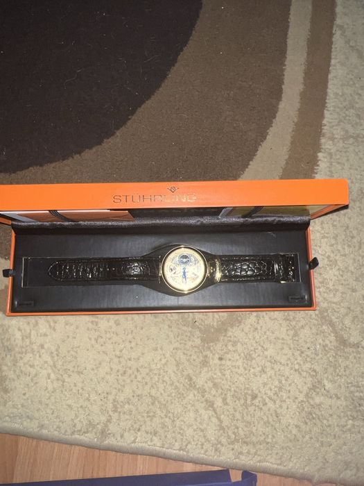 Ceas Stuhrling Emperor Grand Dual Time Automatic Skeleton,