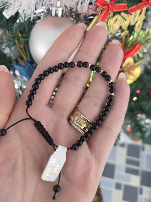 Bratara cu bile de aur 14k