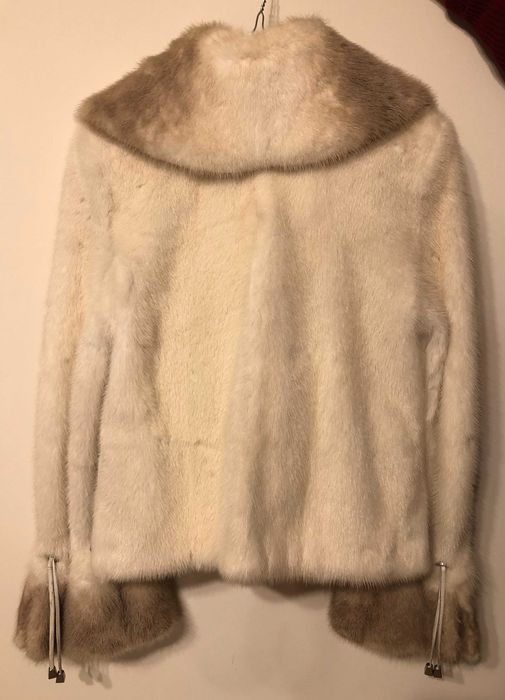Haina scurta blana naturala nurca femei crem-bej EU(40) Marco Gianoti