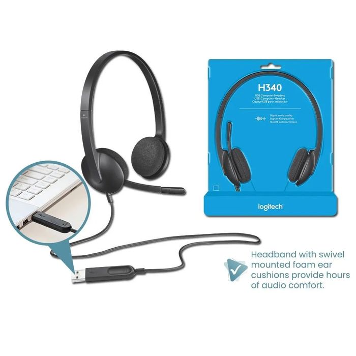 # Наушник Logitech H340 USB для Call центров для компьютера