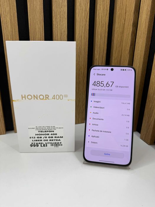 HONOR 400 ( 1 Ciclu de incarcare) / 512GB 8GB Ram / FACTURA / GARANTIE #57852
