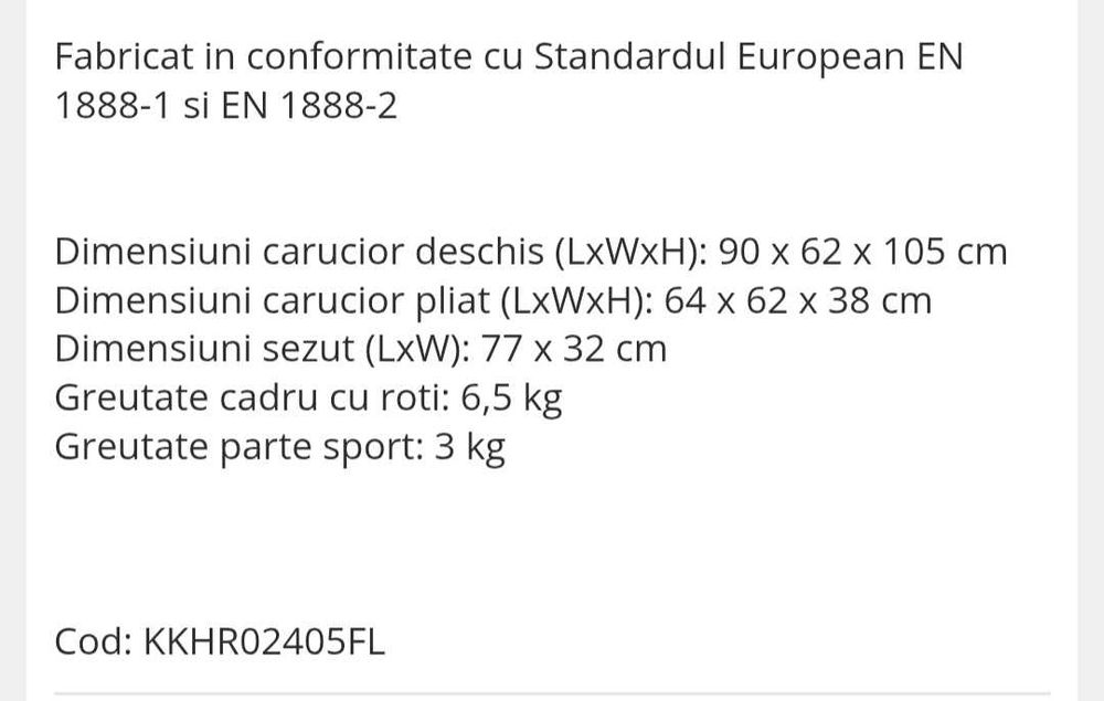 Vand carucior copil 0-3 ani
