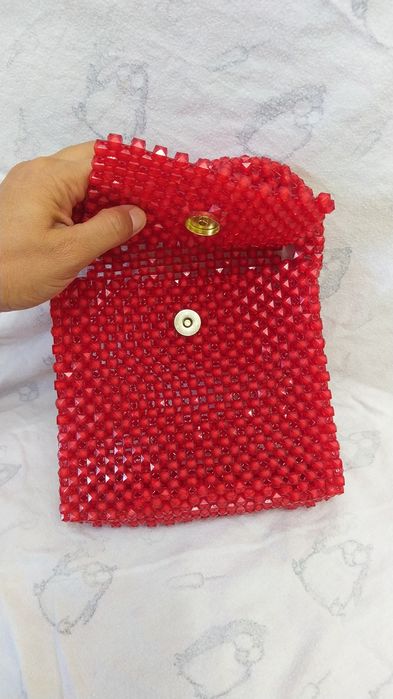 Клатч Ручная работа бусины красный