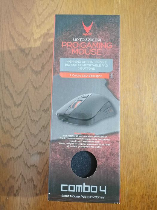 Set Omega VARR , Gaming Mouse 3200 DPI Negru + Mousepad