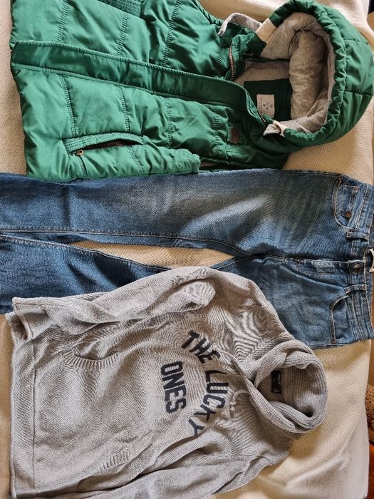 Pachet haine, Vesta M, Pulover Springfield L, Blugi Pull & Bear 31 slim fit