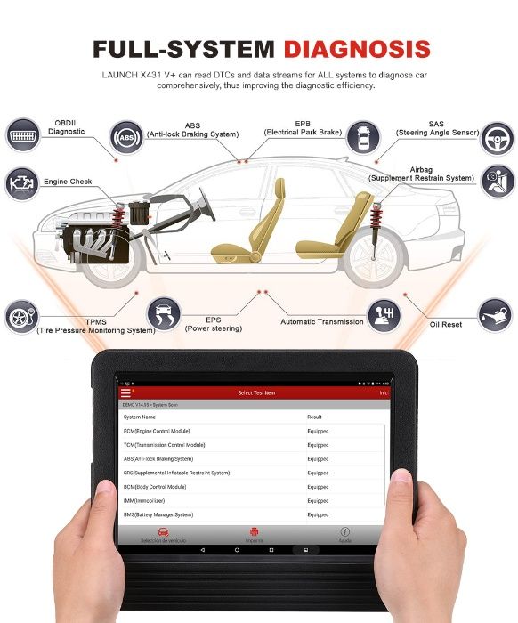 Interfata diagnoza scaner tester Launch X431 V+ tableta 10inch