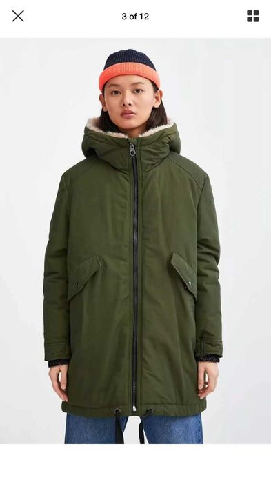 Parka oversize dama ZARA TRF kaki mar M - NOUA