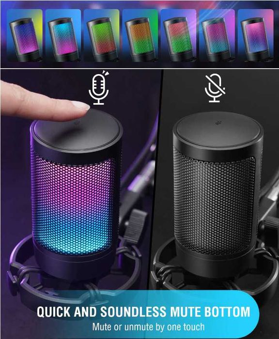 RGB микрофон студийный с поп фильтром - НОВОЕ - гарантия