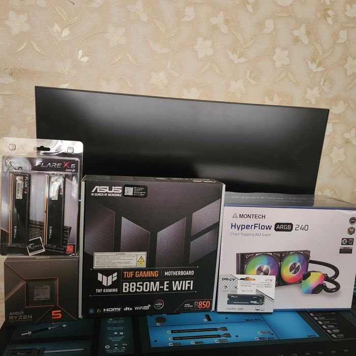 Компактный комбо для игр, 7600x, B850, 32gb ddr5 , 2tb m2, 240mm aio