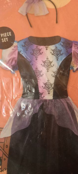 Costum petrecere Halloween vrăjitoare fete 134-140