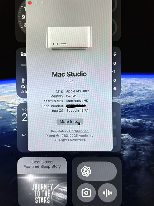 Mac Studio M1 Ultra 64 GB RAM 1T
