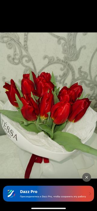 Свежий букет тюльпанов