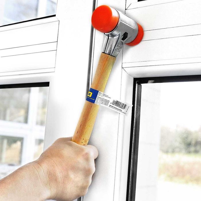 чук S&R с полиуретанови глави, 40 мм, дървена дръжка, Германия