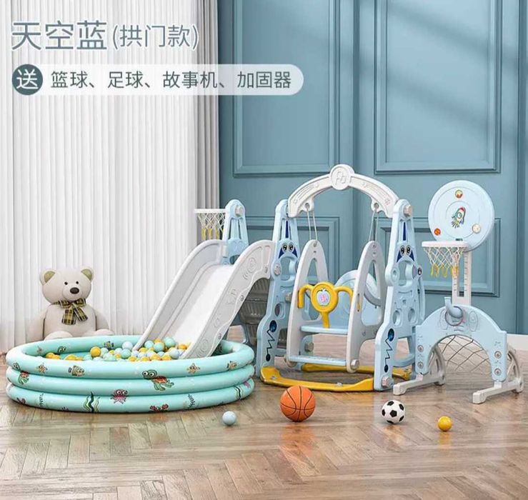 Детская горка с качелей 4в1 + сухой бассейн в подарок ! Новинки