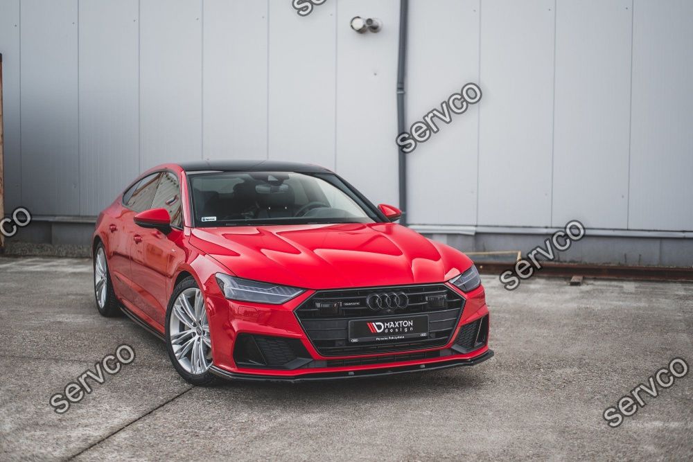 Prelungire splitter bara fata Audi A7 C8 S7 facelift pachet S Line 2017- v2  Maxton Design