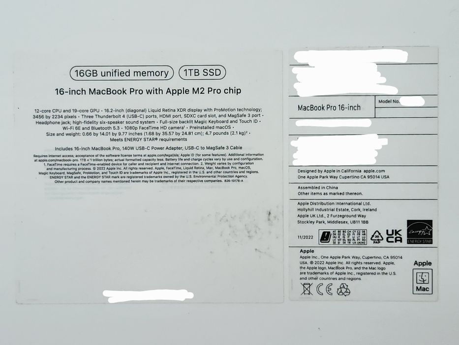 Apple MacBook Pro M2 Pro 16 дюймов