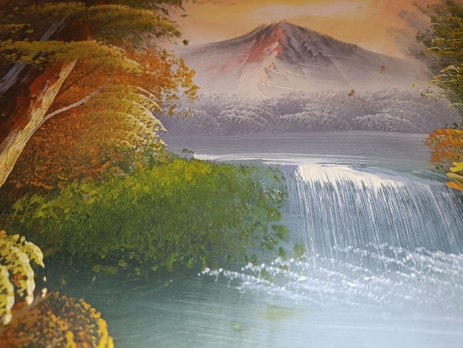 Tablou Pictat"Cascada Ascendentă în Lumină Aurie" Anul 1998