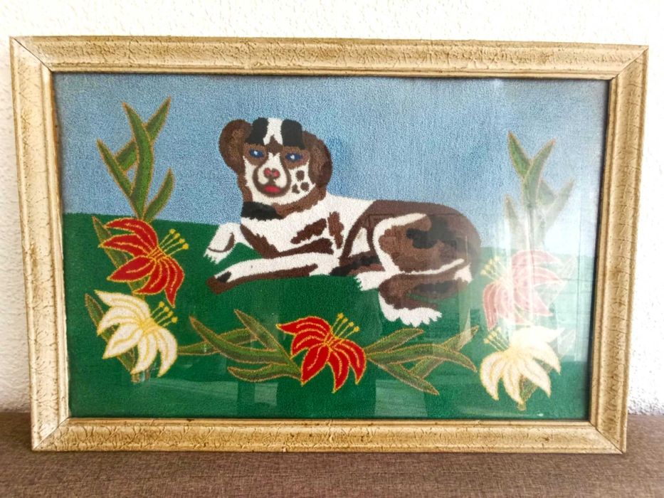 гоблен с ръчна изработка в дървена рамка