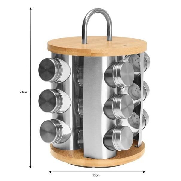 Set de 13 recipiente din otel inoxidabil si sticla, pentru contimente,