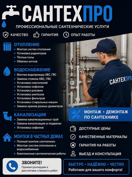 Сантехник на дом | Монтаж и ремонт сантехники | Алматы