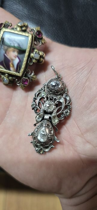 Pandant argint diamante