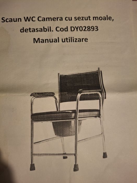 Scaun cu spate wc pentru camera