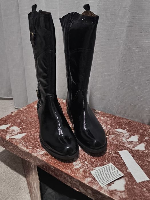 Cizme piele lacuita, negre 38