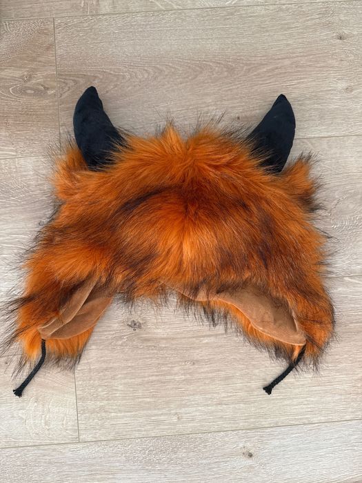 Шапка с рожками ушками