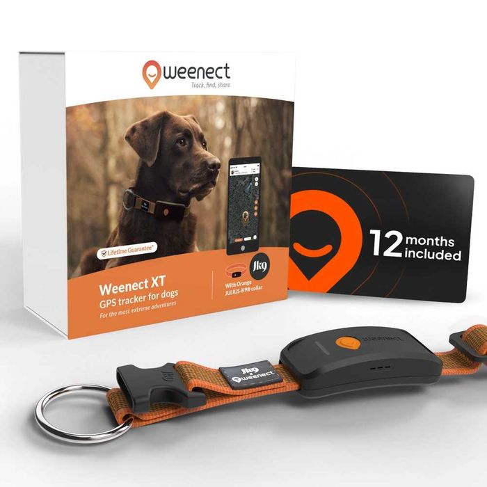 Нов GPS тракер за кучета Weenect XT Pack най-мощния и надежден GPS тракер за кучета на пазара (Orange)