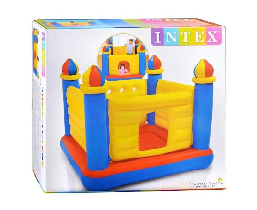 Надуваем батут Intex “Замък” + подарък ел.помпа за надуване 175×175×135см 48259