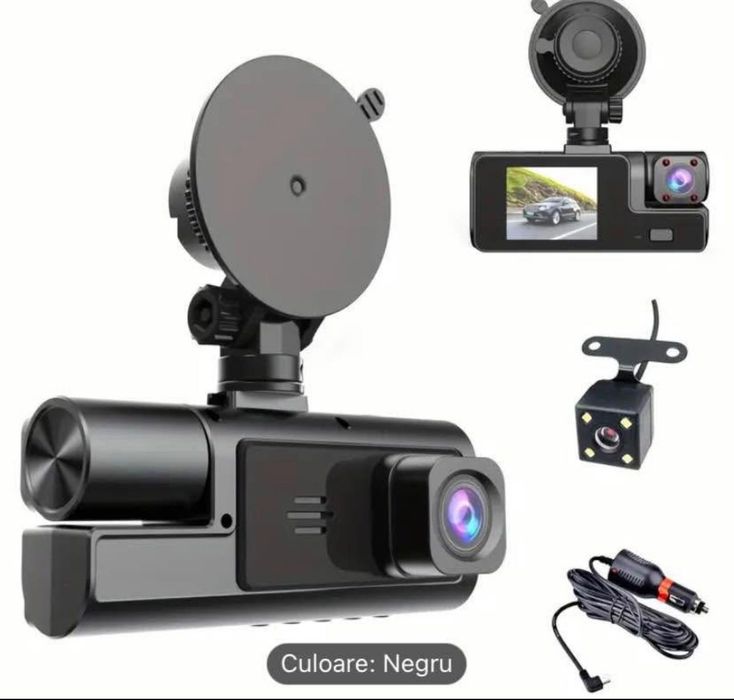 Camera de bord HD cu 3 camere + card 32  GB