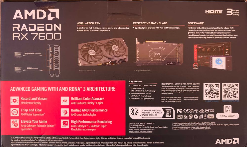 Видеокарта RX 7600 с гаранция