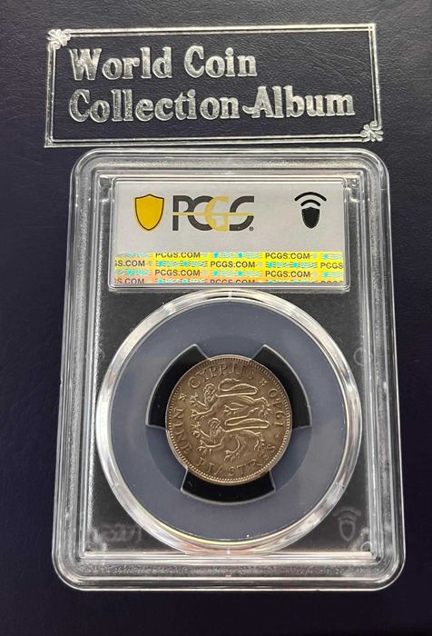 Сертифицирана сребърна монета PCGS AU58, 1940 Cyprus.