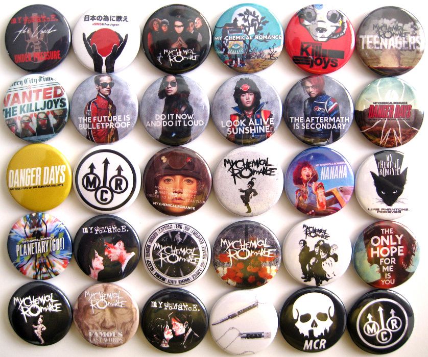 Значки на различни рок, поп, метъл групи, 30бр в комплект за 30лв