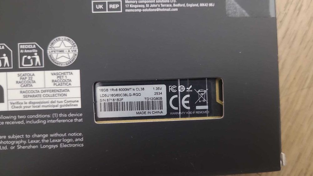 Memorie ram  Lexar 32 gb DDR5-6000  2x16GB THOR Gaming