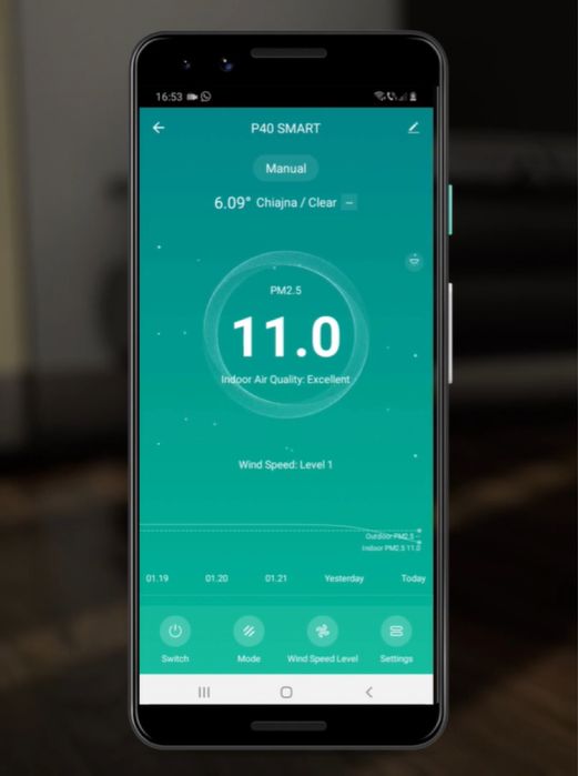 Purificator de aer AlecoAir P40 SMART, Wi-Fi, Lampa UV, TRUE HEPA si Carbune Activ, Functie Ionizare
