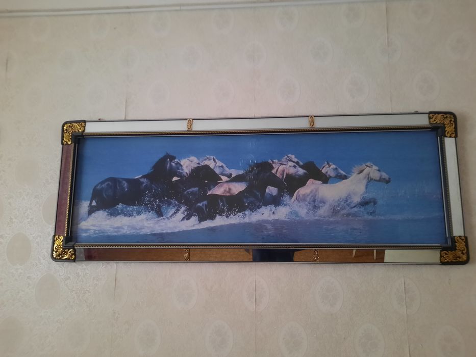 Картина Лошади, в раме
