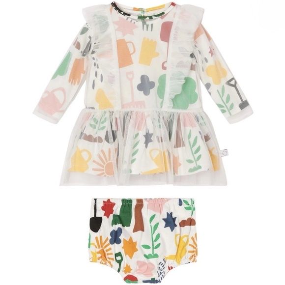 Stella Mccartney Baby чисто нова бебешка рокля с гащички към нея