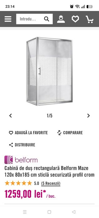 Vând cabină și cadă