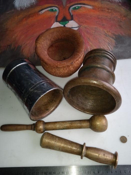 Антик Кайло 60см, Ступки Латунь и Медь старинные инструменты 1924 год