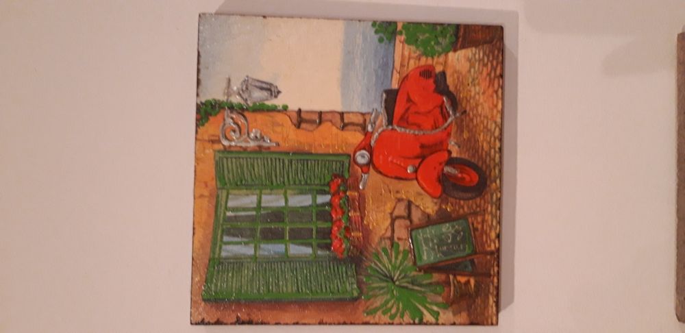 Tablouri din lemn pictate cu tehnica servetelului