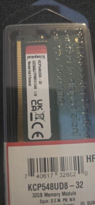 Ram Memorie Kingston 32GB DDR5 4800MHz KCP548UD8-32