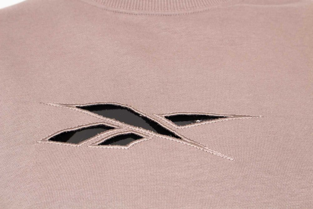 Reebok Studio Vector Knit дамски суичър пуловер каки изрязано лого XS