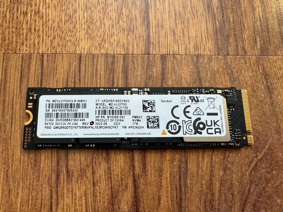 НОВО Samsung PM9A1 1000GB 1TB SSD NVMe 2280 Gen 4 x4 PCIe 7000MB/s